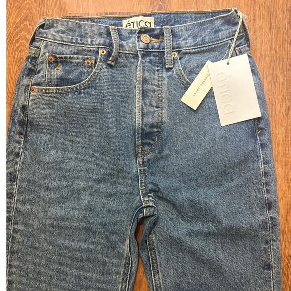 NWT Etica Leia Ultra High Rise Straight Jean In Bluestone Size 24 - Picture 5 of 10